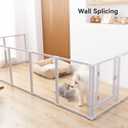 Clear Acrylic Dog Play Pen Indoor Pet Enclosure for Small Dogs & Cats, Outdoor Use with Door, Easy Assemble & Cleaning (White, 24 Inch-H, 2Panel)