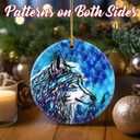 2 x Christmas Ornaments, Dodosky 2.8in Ceramic Wolf Ornament, Xmas Decor, Christmas Tree Ornaments, Xmas Decorations for Tree, Holiday Ornament, Gifts for Wolf Lovers, Gifts for Women Men