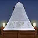 Mosquito Net for Single to King-Sized Beds  Fully-Enclosed Bed Canopy for Travel or Decoration  Free Bag, Hanging Kit & Adhesive Ceiling Hooks for Easy Setup (Conical XL No Opening, White)