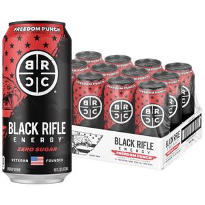 Black Rifle Energy Freedom Punch Zero Sugar Energy Drink, 200mg Caffeine, 16 fl oz can (Pack of 12) (EXP 05/12/26)