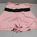 CHICME Women 2 Pieces Pajama Set Sleeveless Built In Bra Tank and Shorts Set Lace Trim PJ Sets Loungewear (Medium)