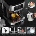 Espresso Machine 20 Bar with Steam Milk Frother, Stainless Steel Coffee Machine with Removable Water Tank for Cappuccino, Latte, Compact Stainless Steel Coffee maker for home, Great Gift