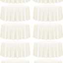 fani 10 Pack 108 Inch Round Tablecloth, Ivory Polyester Fabric Table Cloth for Round Table, Stain and Wrinkle Washable Table Cover for Wedding Party Dining Table Buffet Banquet Restaurant and Camping