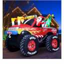 8 FT Long Santa in Monster Truck Christmas Inflatables Outdoor Decorations, Christmas Blow Up Santa Claus Yard Decorations for Garden Lawn Xmas Decor