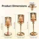 Gold Hurricane Candle Holders - Set of 6 Tall Candlestick Holders Windproof Taper Candle Holders, Metal Stand for Table Centerpiece Outdoor Indoor Wedding Party Holiday Decor