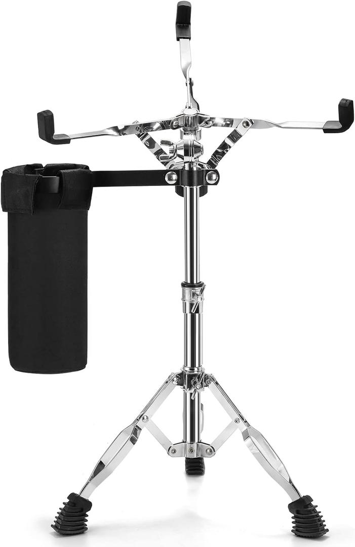 Youeon Snare Drum Stand with Drum Sticks Holder, Double Braced Tripod Snare Stand Fit for 10 to 14 Inch Snare Drum, Drum Pad, Adjustable Height 14.5 to 23 Inches for Drum Beginners, Lightweight