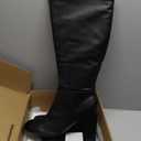 Amazon Essentials Women's Tall Heel Boot (13 Wide, Black Faux Leather)