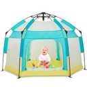 Baby Playpen with Canopy, Portable Baby Beach Tent, Toddler Play Yard Indoor and Outdoor, Foldable Mosquito Net for Infant - Green