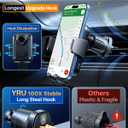 YRU [True Military-Grade] Wireless Car Charger Mount, 15W Charging Auto Clamping Car Phone Holder [98+LBS Strong] Dashboard Windshield Vent Cellphone Holder for iPhone 17 16 15 Pro Max Samsung, Black