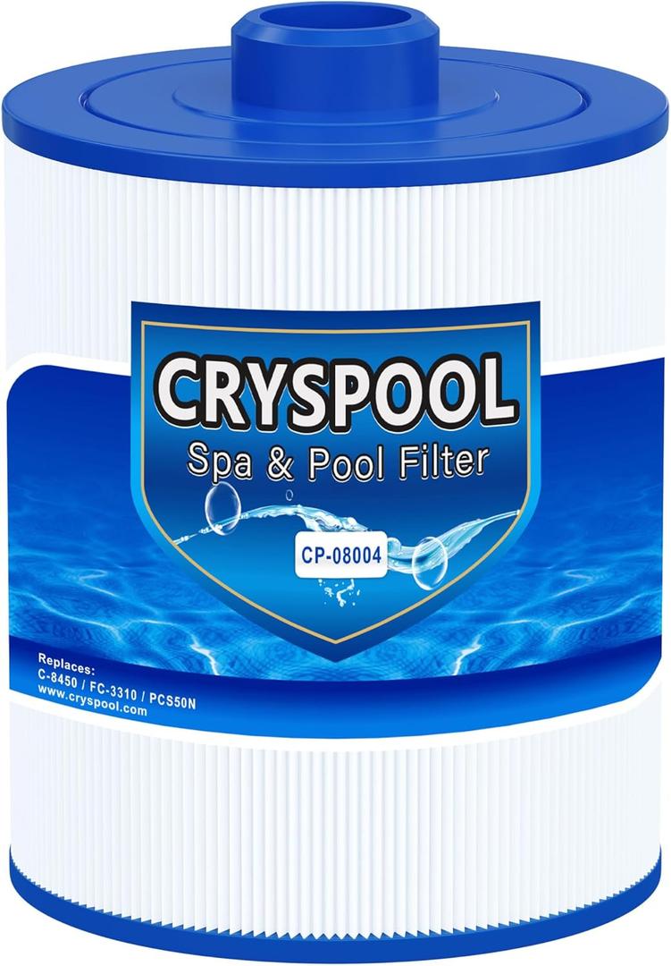 Cryspool 08004 Filter Compatible with C-8450, FC-3310, PCS50N, 100593, 3301-2261, Maax Spas, 50 Sq. Ft Spa Filter Cartridge, 1 Pack