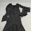 Halloween Sexy Wrap Hip Flare Sleeve Tie V Neck Dress Women's Vintage Costume
Medium Black