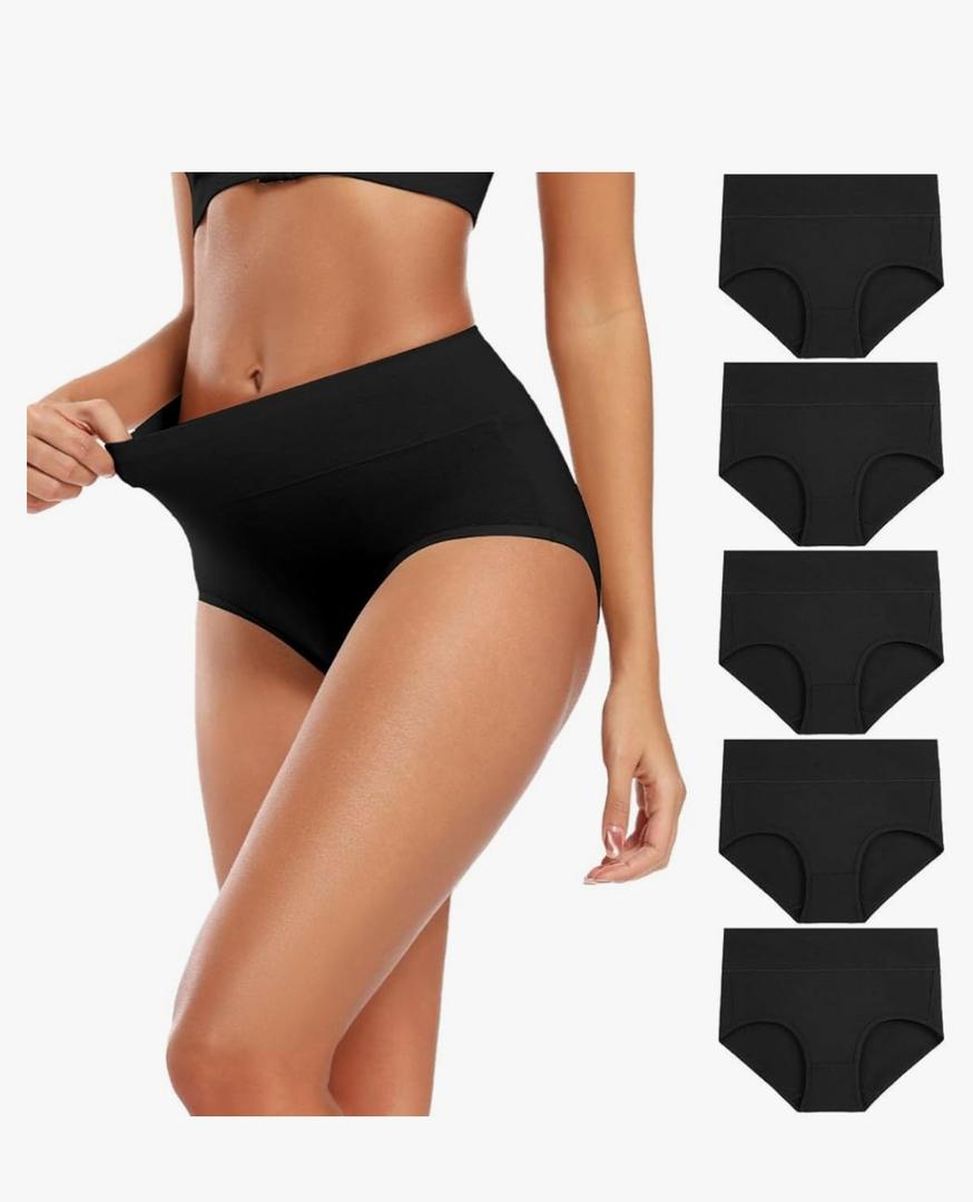 Molasus Women's Cotton Underwear High Waisted Full Coverage Ladies Panties S