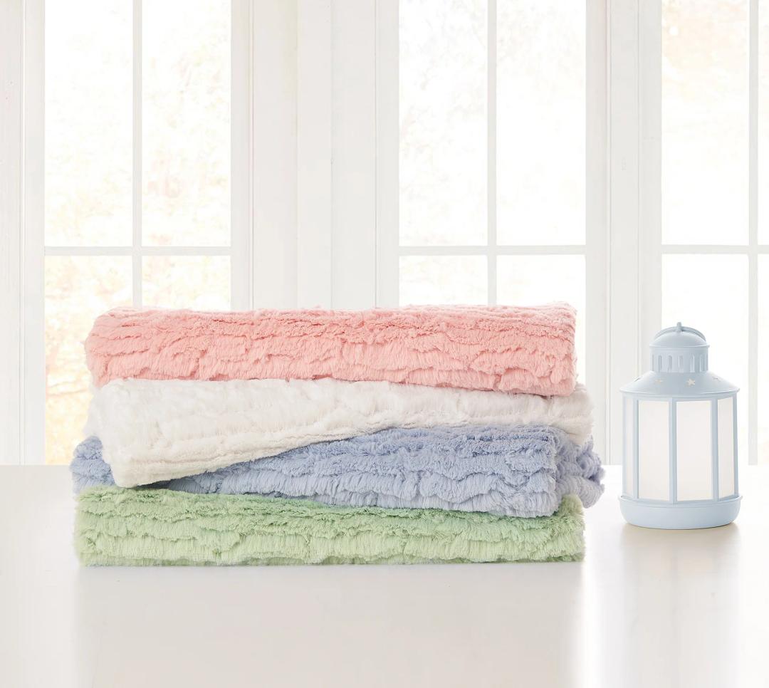 Textured Faux Fur Stroller Blanket