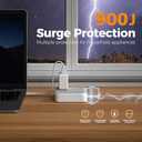 TESSAN Surge Protector Flat Extension Cord 5Ft, Flat Plug Power Strip with 4 Outlets 3 USB Ports (1 USB C), 900 Joules Protection, Multiple Wall Outlet Extender Suitable for Home Office Dorm, Grey