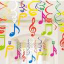 30Ct Colorful Music Sign Hanging Swirl Decorations - Music Sign Birthday Party Supplies Fan Decors