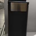 WanWanKa Trash Can with Lid, Large Tall 8 Gallon Commercial Trash Can, Plastic Waste Bin with Press top Lid, White Garbage Can Suitable for Kitchen, Bathroom, Bedroom, Living Room, Office(Black)