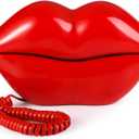Suwimut Red Mouth Telephone, Wired Novelty Cute Sexy Lip Phone, Gift Real Corded Cartoon Shaped Landline Phone Desk Corded Phones for Home Hotel Office Shop Party Decor