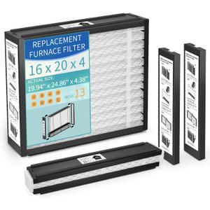 2-Pack 16x20x4 Replacement Air Filter for Honeywell FC100A1003, Lennox X0592 MERV 13 Allergy & Dust Defense, Pleated HVAC AC Furnace Filters(Actual Size: 15.94 x 19.75 x 4.38 Inches)