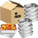 10Pcs Stainless Steel Food Storage Container with Lid(580 ml), Refrigerator Storage Box for Food, Travel and Work Lunch Box, Fresh- Keeping Container for Meal Prep, 5.31 x 4.13 x 2.28 inches