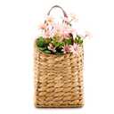 LGENHOOM Wall Hanging Pocket Basket Portable Water Hyacinth Storage Basket Decorative Boho Mounted Organizer Dried Flower Plants Front Door Basket for Garden Farmhouse Home
