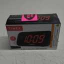 TIMEX T121B Alarm Clock with 0.7-Inch Red Display (Black, 0.7-inch)