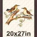 20x27 Picture Frame Walnut Brown with Black Back Board Curved Extra Wide Edges, Wooden Vintage Style Puzzle Frame 20x27 for Wall Decor.