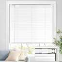No Drill Blinds for Windows 1" Aluminum Cordless Mini Blinds L-Shaped Slat 100% Privacy, for Window Size 22" W  64" H - White