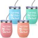 Patelai 4 Pcs Beach Girls Trip Tumbler Cups for Women Summer Beach Trip Gifts Favors Travel Gifts 12oz Vacation Cups for Friend Sister Vacation Organization(Sunsand Drink)