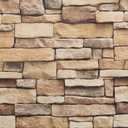 Arthome Rock Wallpaper Peel and Stick 17''x240'' Self Adhesive Contact Paper Waterproof Stone Brick Vinyl Film Wall Paper for Bedroom Living Room Fireplace Backsplash Wall CoveringBrown