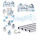 AVEKI Snowman Wind Chimes for Outside, 38'' Metal Christmas Wind Chimes with DoubleSided Painting, Outdoor Decor for Garden, Patio, Yard, for Family & Friends (Snowman)