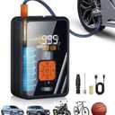 Lazyshine Portable Air Pump for Car Tires, 150 PSI Tire Inflator Cordless with LED Light, Rechargeable Auto Shut-off Air Compressor 2X Fast Inflation Tire Pumps for Car Bike Motorcycle Ball