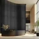 WADILE PVC Wood Grain Wall Panels, Soundproof Wall Covering, Peel and Stick 3D Panels for Interior Decoration, Black with Silver