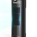 GRIDR Tower Fan for Bedroom (2025 New), Quiet Safe Bladeless with 3 Speeds, Portable Desk Fan with 80° Oscillation, Fast Cooling, Space-Saving, 13" Table Fan for Home Desktop