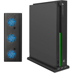 FASTSNAIL Vertical Cooling Stand Compatible with Xbox One X, Cooling Fan Stand Compatible with Xbox One X with 3 USB Ports and a Light Bar (Only Compatible with Xbox one X)