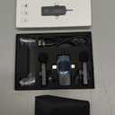 PQRQP 3 in 1 Professional Wireless Lavalier Microphone for iPhone, Android, Camera, Wireless Microphones, Mini Microphone, Crystal Clear Sound Quality for Recording, Live Streaming, Microphone Clips (Elegant Black)