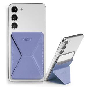 MOFT Phone Stand, Adhesive Card Holder Fits 2-3 Cards, Slim & Portable Leather Phone Wallet, 2 Viewing Angles, RFID Blocking, Compatible with iPhone, Galaxy and Most Smartphones - Lavender