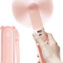 JISULIFE Handheld Fan with 4500 mAh Powerbank Max 37 Hours Runtime, Pocket Portable Battery Operated or USB Powered Folding Personal Fan, 3 Speeds, Gifts for Women Men Kids Gift for Festival-Pink