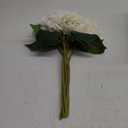 Yatim 21In White Artificial Hydrangea Flowers 5 Pcs Real Touch 3D Print Latex Flowers for Wedding Centerpieces Bouquets DIY Floral Decor Home Decoration with Stems