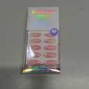 BTArtbox Press On Nails Medium - Pink Frosting, Lamp-Curable Almond Cat Eye French Tip Press On Nails with Glue and Adhesive Tabs for Women, Soft Gel Glue On Nails in 15 Sizes - 30 Stick On Nails Kit