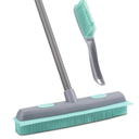 Rubber Broom Carpet Rake for Pet Hair, Fur Remover Broom with Squeegee, Portable Detailing Lint Remover Brush 