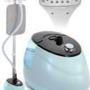 BEAMNOVA Steamer for Clothes Standing Garment Steamer Clothing Steam Iron with Ironing Board Wrinkle Remover 1.8L(61oz) Water Container, 10 Settings For Home and Commercial Use, Blue