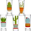 BLUE PANDA Shot Glasses Cactus Design - 5-Pack, 2 Oz, Multicolor - Tequila Shot Glasses for Whiskey