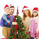 Homoyoyo Christmas Tree Topper Xmas Tree Sequins Adornment Red Delicate Xmas Treetop Decoration Ornament