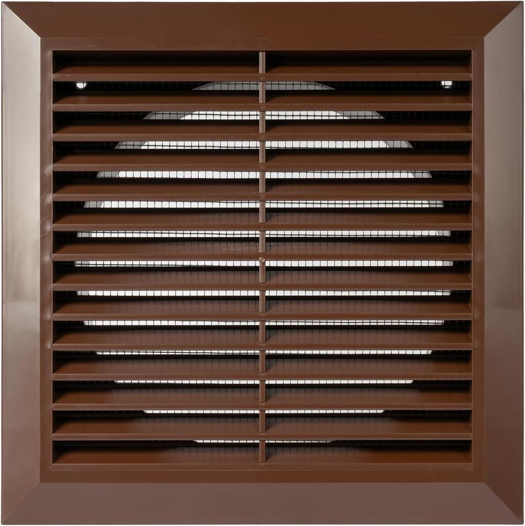 Brown 6inch Inch Ventilation Grille - Inside/Outside use - (Flange 5.9inch/Cover 8inchx8inch) - Air Vent Louver - Exhaust Hood - 3 Sizes / 4 Colors., 6inch / 8inchx8inch