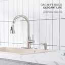 GAGALIFE Built in Sink Soap Dispenser or Lotion Dispenser for Kitchen Sink, Brushed Nickel ABS Pump Head, with 17 Ounce Large PET Soap Bottle