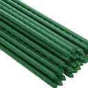 Frcctre 30 Pack 4 Ft Garden Stakes, 48 Inch Sturdy Green Plant Sticks, Plastic Coated Metal Tomato Stakes Support Plant Climbing Support for Tomatoes, Cucumber, Fences, Beans, Potted Plants