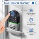 Smart Keypad Door Lock with Handle: NICE DIGI Keyless Entry Fingerprint Lock for Front/Interior Door, Electronic Digital Lock with Code, Easy Installation(Model X1)