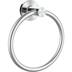 Brushed Silver Towel Ring, SUS304 Stainless Steel Hand Towel Holder for Bathroom Kitchen, Modern Style Towel Hanger, Thicken Ring Towel Holder, Towel Rack Round Wall Mounted (1, Brushed Silver)