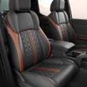 Custom Seat Covers for Tacoma 4th Gen 2024 2025 2026 Double Cab SR5/TRD Sport/TRD Off-Road/SR Full Set with Console Covers, Waterproof Leather Back and Front Seat Protectors Black Brown