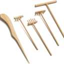 5 Packs Mini Zen Garden Accessories for Desk, Small Hand Rake for Gardening, Rock Sand Tray Tools, Desktop Decor